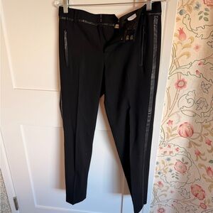 Vince Black Dress Pants with Leather Details